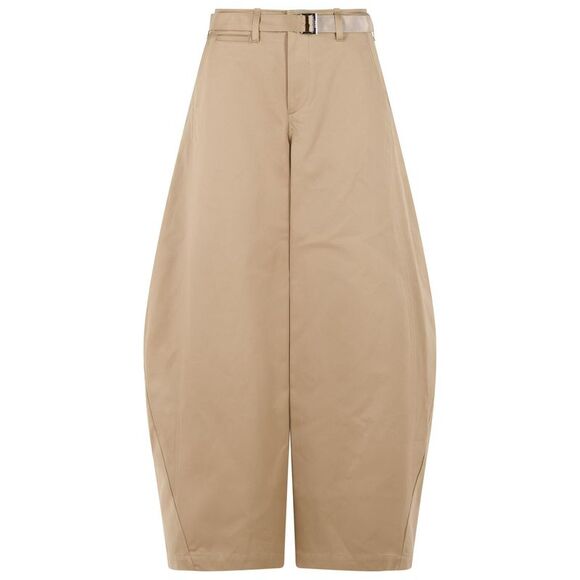 Sacai Chino' Beige Cotton Pants Women